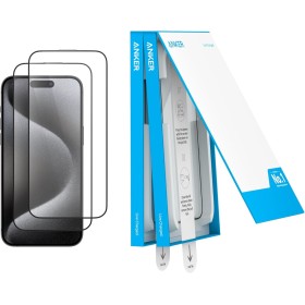 Anker Protector de Pantalla Duradero para iPhone 15 Pro Max(2 Uds), Película de Cristal Corning, con Instalación Rápida y