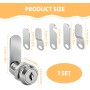 Cerradura de Buzón con 4 Llaves y 5 Placas de Bloqueo Diferentes, Cerradura de Levas 16mm, Diámetro de 18 mm, Cerradura de