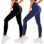 SINOPHANT 2 Leggins Mujer Pantalon Yoga Mallas Deporte Leggings Suaves Elásticos de Cintura Alta Pilates