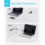 Anker Cable, 2-in-1 USB C to USB C Braide Cable 140W Max,Fast Charging for iPhone 16/16 Pro Max/15 Series,MacBook Air/Pro,and