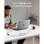 Anker Cable, 2-in-1 USB C to USB C Braide Cable 140W Max,Fast Charging for iPhone 16/16 Pro Max/15 Series,MacBook Air/Pro,and