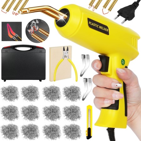 TAVADA 200W Soldador de Plástico,Plástico Soldadura Máquina con 900PCS Grapas,Kit de Reparación de Parachoques de Coche para la