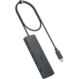 Anker Hub USB C, Hub USB de 5 Gbps de 4 Puertos, 60cm Cable OTG ultradelgado y extendido, para MacBook, Mac Pro, Mac Mini, iMac,