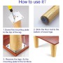 Qodiacl 4 Piezas Patas Madera para Muebles de Cuadrada 10cm Patas Mesillas de Noche de Madera Roble Patas de Repuesto para Sofá,