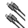 Anker Cable USB C Carga Rapida,60W Cable USB C de Nylón, Paquete Doble, para iPhone 16/16 Pro/16 Plus/15/16 ProMax, iPad
