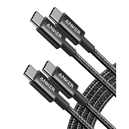 Anker Cable USB C Carga Rapida,60W Cable USB C de Nylón, Paquete Doble, para iPhone 16/16 Pro/16 Plus/15/16 ProMax, iPad
