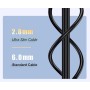Elfcam® - 5m Slim Cat 6 Ethernet Cable, Cat6 32AWG WAN LAN Cable de red, Ultra Slim Negro (5 metros)