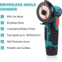 Mini Amoladora Bateria, QIUMIN 75mm Amoladora Angular 12V 19500 RPM con 2 Baterías de 1500mAh, 8 Discos de Corte, Amoladora