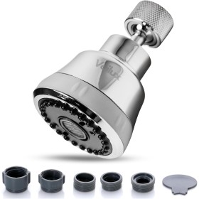 Vailux® Adaptador Grifo cocina - Plateado - Negro | Aireador Grifo cocina Con Giro 360° | Difusor Grifo Cocina | Atomizador