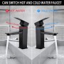 Grifos Para Lavabos De Baño, Grifo Lavabo Negro, Aceros Inoxidables Grifo Lavabo, Grifo Lavabo Negro Mate, Agua Fría Y Caliente