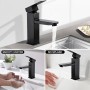 Grifos Para Lavabos De Baño, Grifo Lavabo Negro, Aceros Inoxidables Grifo Lavabo, Grifo Lavabo Negro Mate, Agua Fría Y Caliente