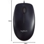 Logitech M90 Ratón con Cable USB, Seguimiento Óptico 1000 DPI, Ambidiestro, PC, Mac, Portátil, Negro