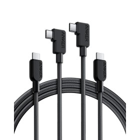 Anker Cable USB C en ángulo recto, 240W, paquete de 2 USB C a USB C de 6 pies, carga trenzado tipo C de 90 grados para iPhone