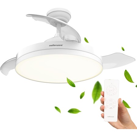 Mellerware - Ceiling Fan with Remote Control Brizy Bright Minimal 40 W | 6 Speeds | Ultra Quiet | 3 Blades 132 Diameter |