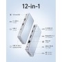 Anker 575 USB-C Hub (12-in-1, Dual HDMI, DP), Triple Display Docking Station, 10 Gbps USB-C and USB-A Data Ports, 4K HDMI and