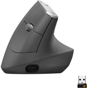 Logitech MX Ratón Vertical Inalámbrico Ergonómico, Multi-Ordenador, 2,4 GHz/Bluetooth con Receptor Unifying USB, Seguimiento