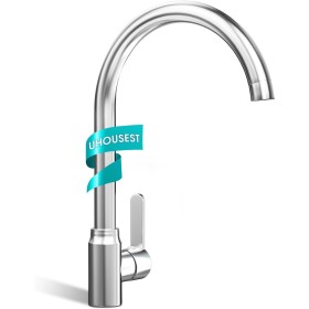 UHOUSEST Grifo Cocina, Acero Inoxidabl Grifo de Cocina，Con la Función de Rotación de 360°Grados, Es Regulable entre Caliente y