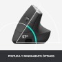 Logitech MX Ratón Vertical Inalámbrico Ergonómico, Multi-Ordenador, 2,4 GHz/Bluetooth con Receptor Unifying USB, Seguimiento