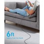 Anker Cable USB C de ángulo recto, 2 cables de carga trenzados de USB-A a USB-C de 90 grados (1,8 m), cable tipo C resistente