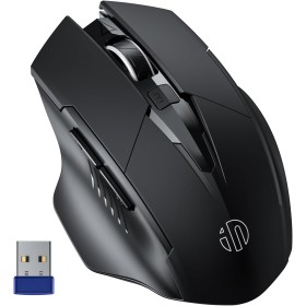 INPHIC Ratón inalámbrico recargable, mouse inalámbrico de 2.4 G con nano receptor USB para laptop, PC, tabletas, 6 botones,