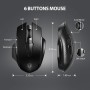 INPHIC Ratón inalámbrico recargable, mouse inalámbrico de 2.4 G con nano receptor USB para laptop, PC, tabletas, 6 botones,