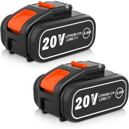 Paquete de 2 baterías de repuesto de 5.0 Ah para batería Worx de 20 V WA3553 de iones de litio para batería Worx de 20 V WA3551