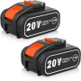Paquete de 2 baterías de repuesto de 5.0 Ah para batería Worx de 20 V WA3553 de iones de litio para batería Worx de 20 V WA3551