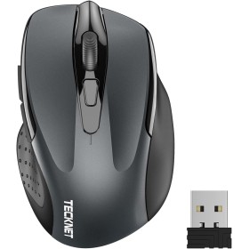 TECKNET Ratón Inalámbrico, 5 Niveles 2600 dpi, 2.4G Ratón Inalámbrico USB Ergonómico, 6 Botones, 24 Meses Duración de Batería,