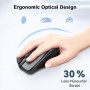 TECKNET Ratón Inalámbrico, 5 Niveles 2600 dpi, 2.4G Ratón Inalámbrico USB Ergonómico, 6 Botones, 24 Meses Duración de Batería,