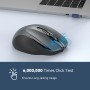 TECKNET Ratón Inalámbrico, 5 Niveles 2600 dpi, 2.4G Ratón Inalámbrico USB Ergonómico, 6 Botones, 24 Meses Duración de Batería,
