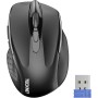 TECKNET Ratón Inalámbrico, 5 Niveles 2600 dpi, 2.4G Ratón Inalámbrico USB Ergonómico, 6 Botones, 24 Meses Duración de Batería,