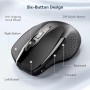 TECKNET Ratón Inalámbrico, 5 Niveles 2600 dpi, 2.4G Ratón Inalámbrico USB Ergonómico, 6 Botones, 24 Meses Duración de Batería,