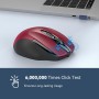 TECKNET Ratón Inalámbrico, 5 Niveles 2600 dpi, 2.4G Ratón Inalámbrico USB Ergonómico, 6 Botones, 24 Meses Duración de Batería,