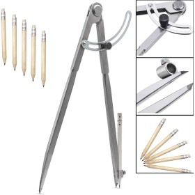 SETROVIC-DE Compás de 300 mm/12 pulgadas, gran compás de marcado con lápiz para círculos de dibujo, carpintería, metalurgia y