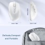 TECKNET Ratón Inalámbrico, 5 Niveles 2600 dpi, 2.4G Ratón Inalámbrico USB Ergonómico, 6 Botones, 24 Meses Duración de Batería,