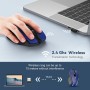 TECKNET Ratón Inalámbrico, 5 Niveles 2600 dpi, 2.4G Ratón Inalámbrico USB Ergonómico, 6 Botones, 24 Meses Duración de Batería,