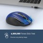 TECKNET Ratón Inalámbrico, 5 Niveles 2600 dpi, 2.4G Ratón Inalámbrico USB Ergonómico, 6 Botones, 24 Meses Duración de Batería,