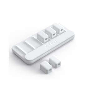 Anker Administración de cables, soporte magnético para cables de escritorio, 5 clips para cables Lightning, cable USB-C, micro