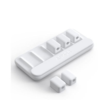 Anker Administración de cables, soporte magnético para cables de escritorio, 5 clips para cables Lightning, cable USB-C, micro
