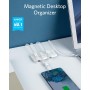 Anker Administración de cables, soporte magnético para cables de escritorio, 5 clips para cables Lightning, cable USB-C, micro
