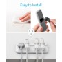 Anker Administración de cables, soporte magnético para cables de escritorio, 5 clips para cables Lightning, cable USB-C, micro