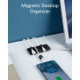 Anker Administración de cables, soporte magnético para cables de escritorio, 5 clips para cables Lightning, cable USB-C, micro