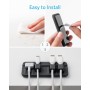 Anker Administración de cables, soporte magnético para cables de escritorio, 5 clips para cables Lightning, cable USB-C, micro