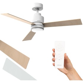 Mellerware - Ceiling Fan with Light Brizy Bright Core 45W | Ultra Quiet | 6 Speeds | 3 Reversible Blades 132 cm Diameter |