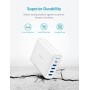 Anker PowerPort + 5 Cargador USB de Pared con 5 Puertos 60W, USB-C Tipo c con para MacBook, Samsung Galaxy S9, Nexus 5X / 6P y