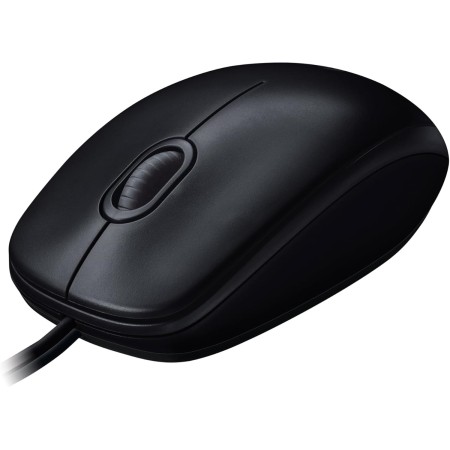 Logitech M100 Ratón con Cable USB, 3 Botones, Seguimiento Óptimo 1000 DPI, Ambidestro, Compatible con PC, Mac, Portátil - Negro
