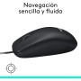 Logitech M100 Ratón con Cable USB, 3 Botones, Seguimiento Óptimo 1000 DPI, Ambidestro, Compatible con PC, Mac, Portátil - Negro