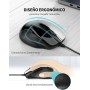 TECKNET Silenciosos Ratón con Cable USB de 1,5 m, 6 Botones, hasta 6400DPI, Superficie Antihuellas para Computadora Portátil,
