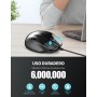 TECKNET Silenciosos Ratón con Cable USB de 1,5 m, 6 Botones, hasta 6400DPI, Superficie Antihuellas para Computadora Portátil,