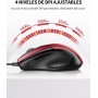 TECKNET Silenciosos Ratón con Cable USB de 1,5 m, 6 Botones, hasta 6400DPI, Superficie Antihuellas para Computadora Portátil,